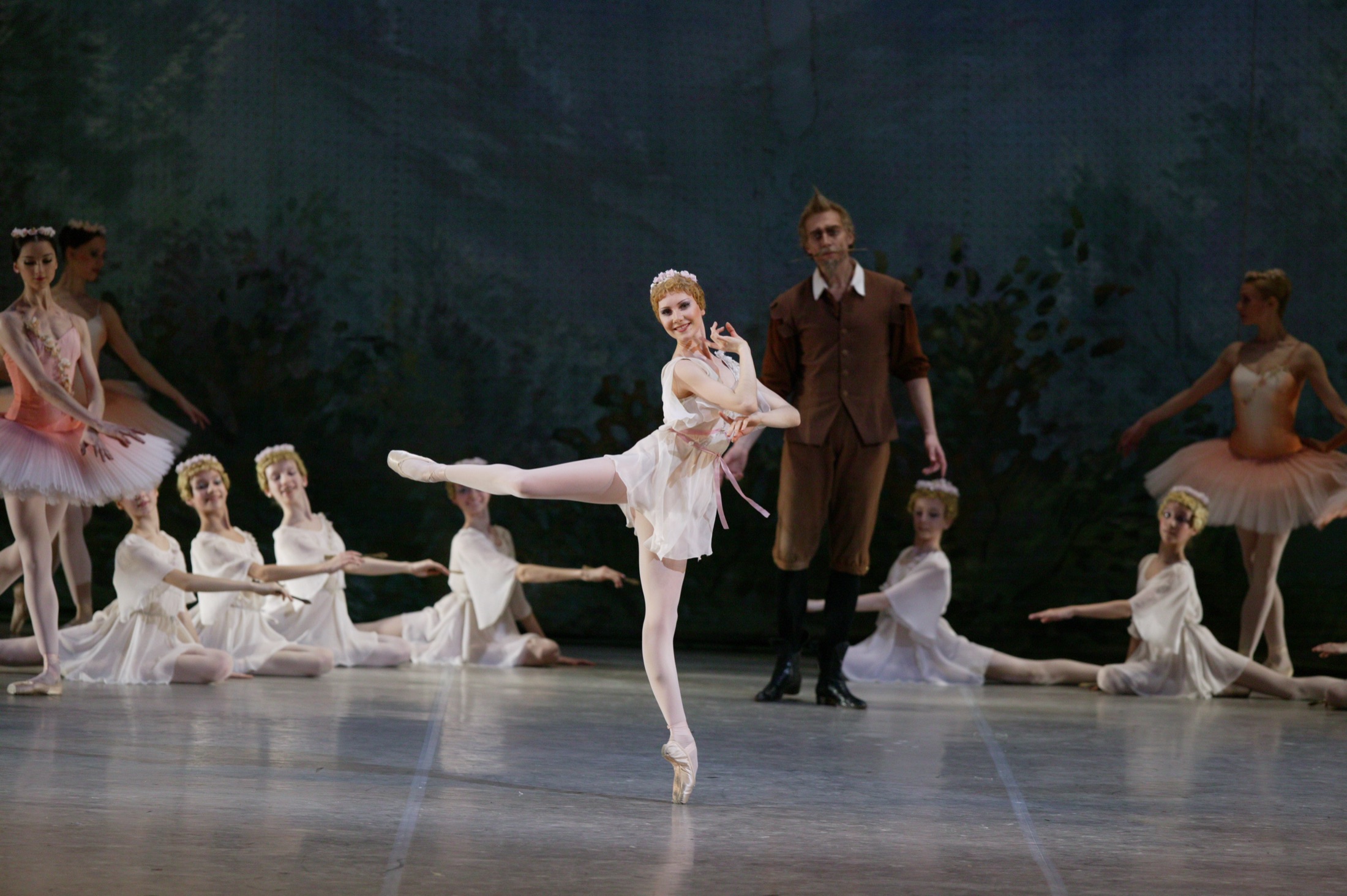 Anastasia Kurkova on stage in a classical production